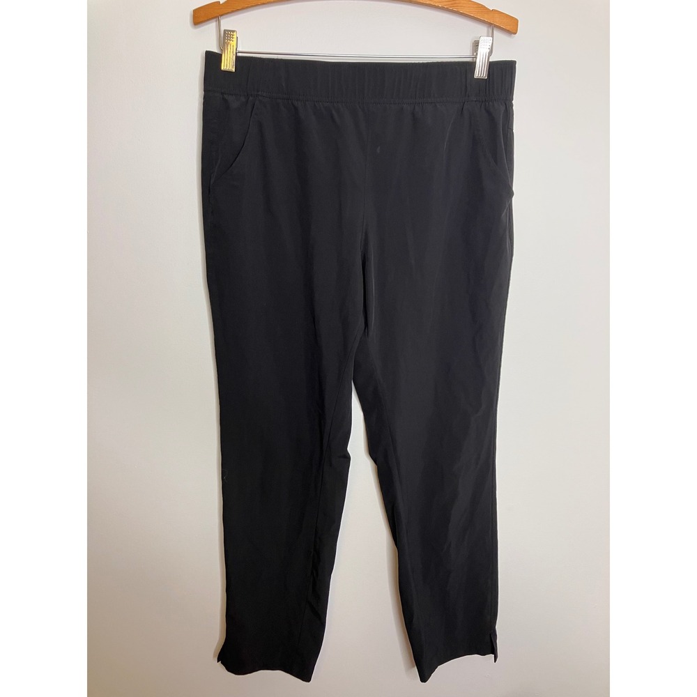 Eddie Bauer Hiking Pants Womens M Black Excellent Elastic Waist Straight Leg